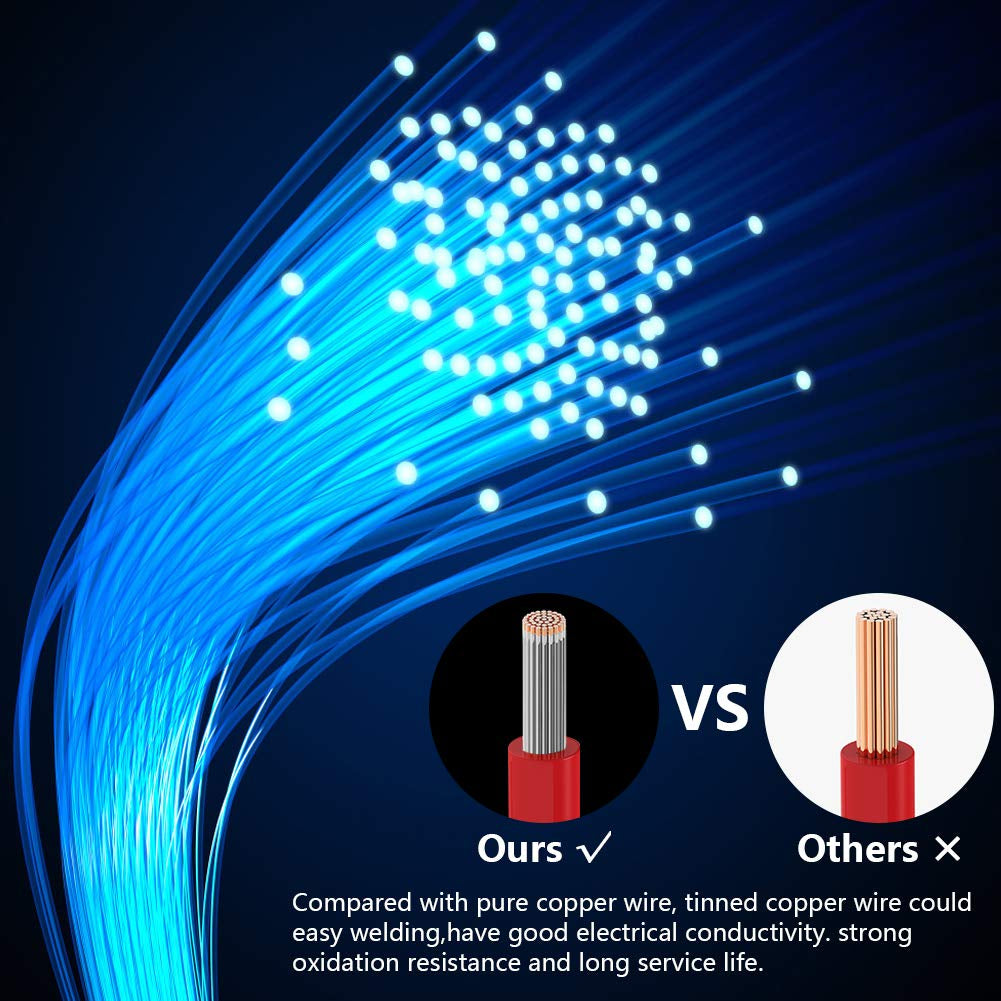 14 AWG Stranded Wire Spool 5Ft Each 6 Colors Flexible 14 Gauge Silicone Hook up Wire Kit Electrical Tinned Copper Wire