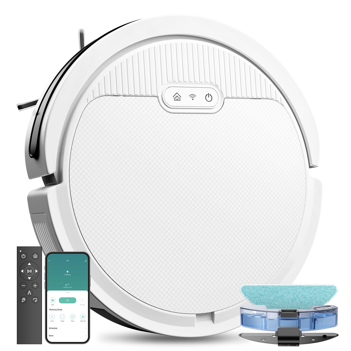 3-in-1 Robot Vacuum and Mop - 5000Pa Suction Smart Cleaner for Pet Hair & Hard Floors