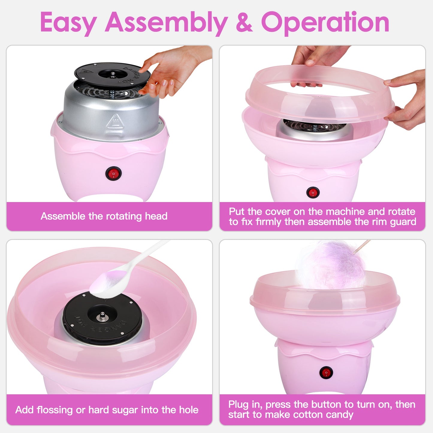Portable Cotton Candy Maker - Electric Sugar Floss Machine for Kids & Parties