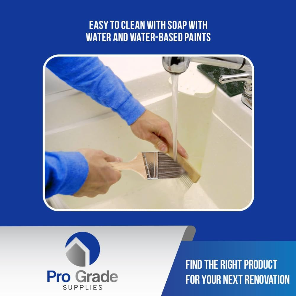 Paint Brush Set - 3-Pack - 2" Angle Brushes for All Latex and Oil Paints & Stains - Home Improvement - Interior & Exterior Use