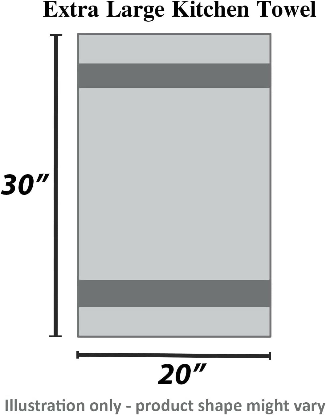 Kitchen Towels (20X30 Inches 6 Pack) Extra Large Premium Dish Towels for Kitchen Green & White Dish Cloths Highly Absorbent 100% Cotton Kitchen Hand Towels with Hanging Loop Tea Towels