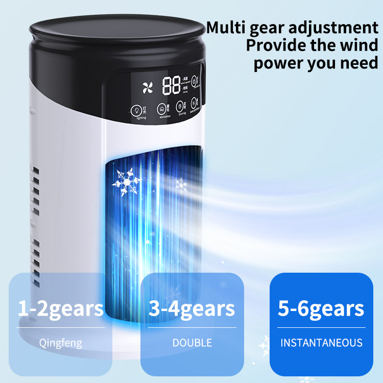 Portable Desktop Air Cooler - Mini Evaporative Fan with LED Light for Office & Home