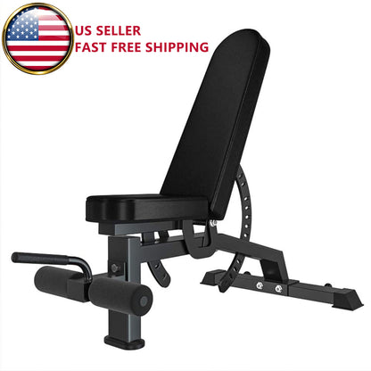 Adjustable Weight Bench - Foldable Multi-Function Strength Training Bench for Home Gym