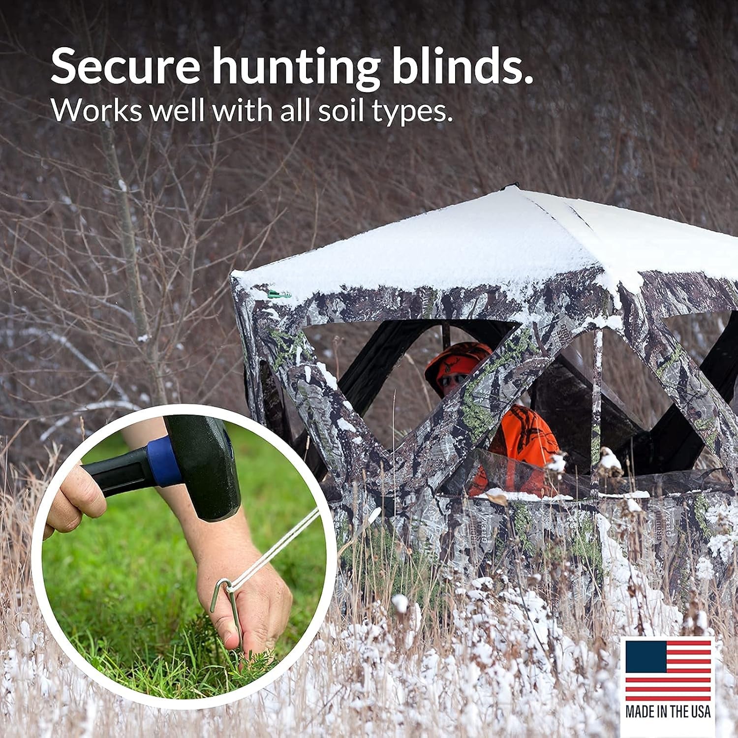 30 Pack Tent Stakes Metal Garden Edging Fence Hooks Pegs Christmas Decoration Stakes Made USA 9 Inches Long