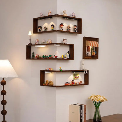 90 Degree Corner Wall Shelf - Space-Saving Floating Bookshelf for Home & Office