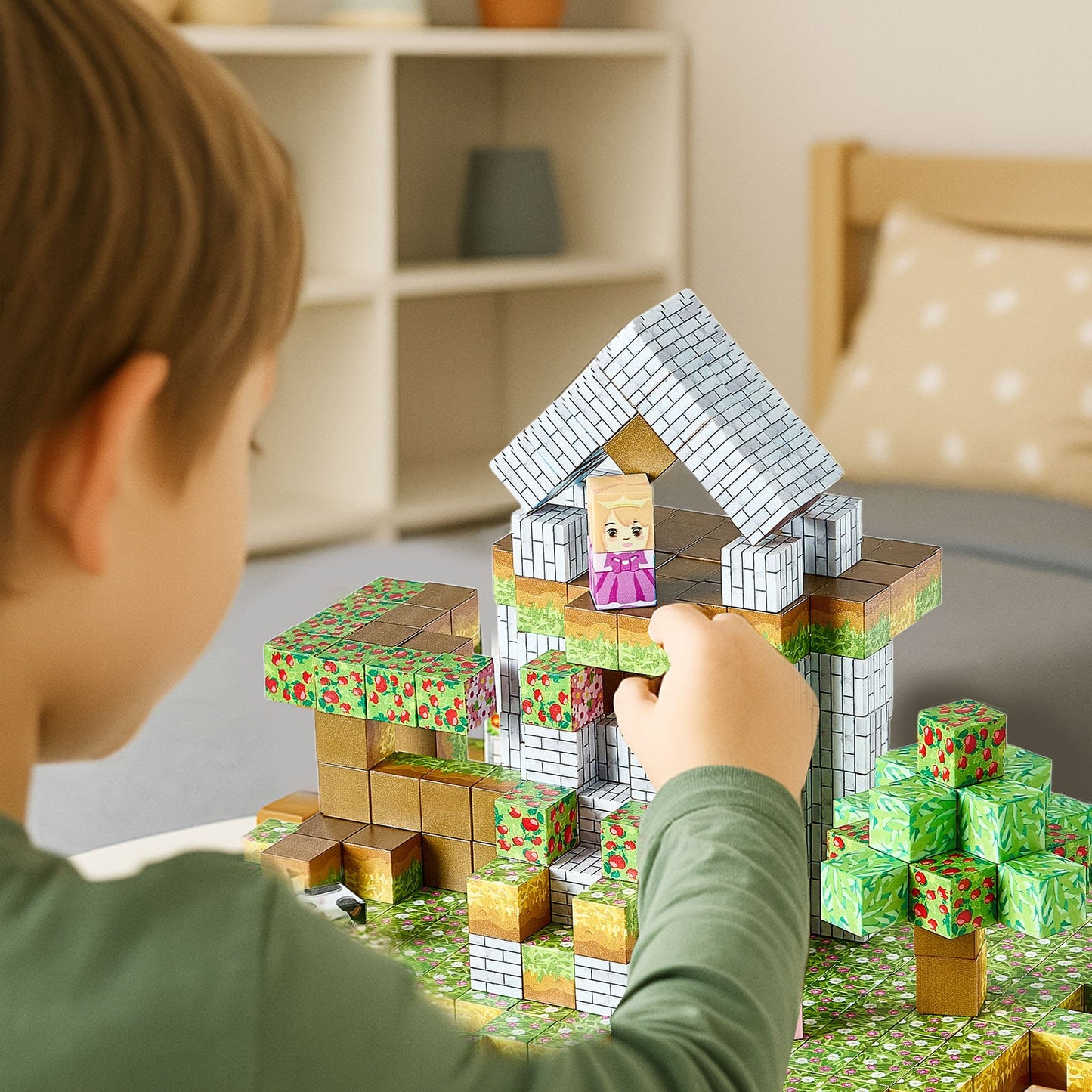 Magnetic Building Blocks 150 PCS Forest Castle Set - STEM Montessori Toys for Kids