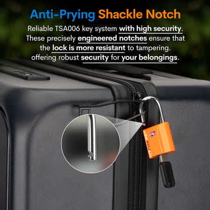 TSA Approved Luggage Locks, Ultra-Secure Dimple Key Travel Locks with Zinc Alloy Body