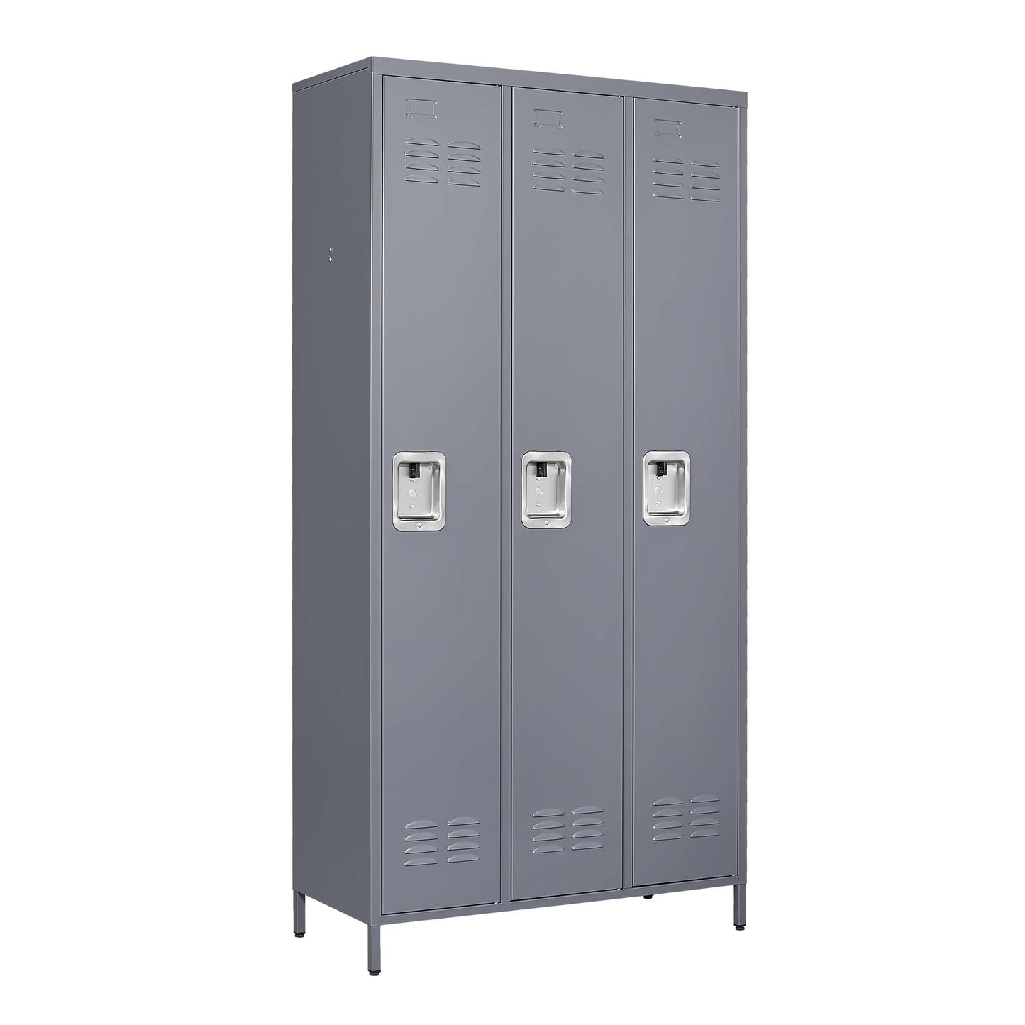 3-Door Metal Lockers with Lock - Employee Storage Cabinet for Gym, Office, School