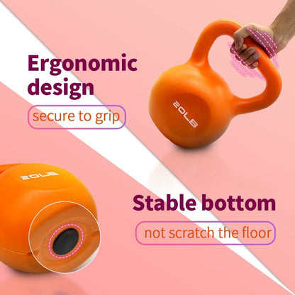 Juego de pesas rusas de 20 lb con revestimiento de vinilo para entrenamiento de fuerza en el gimnasio en casa para mujeres.