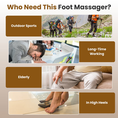 Rechargeable EMS Foot Massager - TENS Stimulator with 10 Modes & 50 Intensity Levels