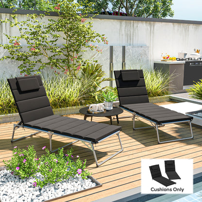 2-Piece Patio Chair Cushions with Backrests - Outdoor Lounge Chair Replacement Cushions