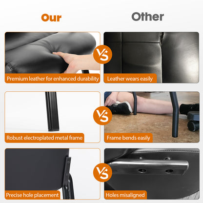 Leather Conference Room Chair with Padded Arms - Executive Office Guest Chair