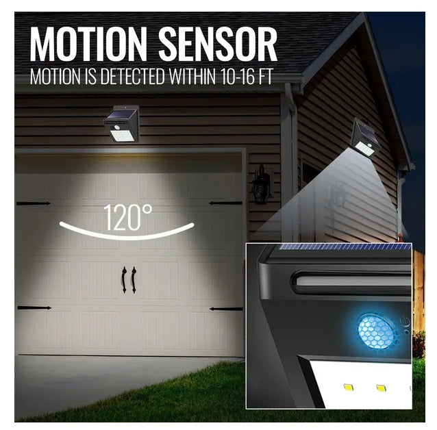 Solar Motion Sensor Light - 10 LED Wireless Security Flood Light for Outdoor Use