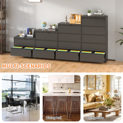 3-Drawer Lateral File Cabinet with Lock - Metal Filing Cabinet for Home Office