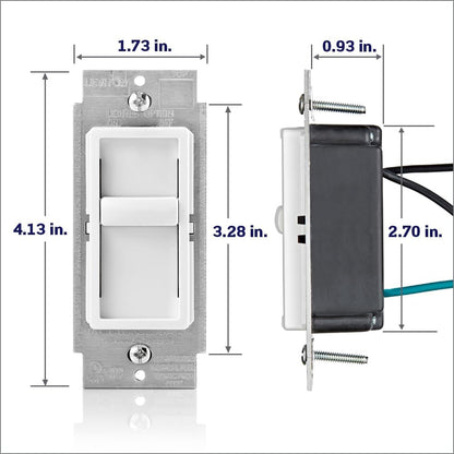 Sureslide Dimmer Switch for Dimmable LED, Halogen and Incandescent Bulbs, 6672-1LW, White