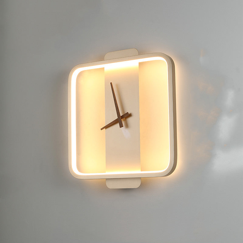 Nordic Wall Lamp with Clock – Modern LED Bedside Light for Bedroom & Living Room