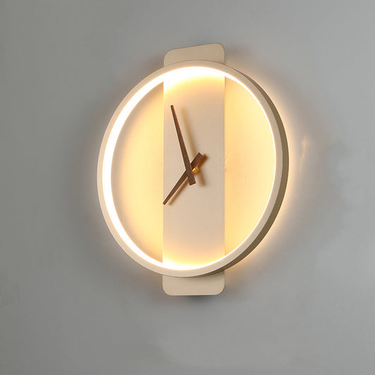 Nordic Wall Lamp with Clock – Modern LED Bedside Light for Bedroom & Living Room