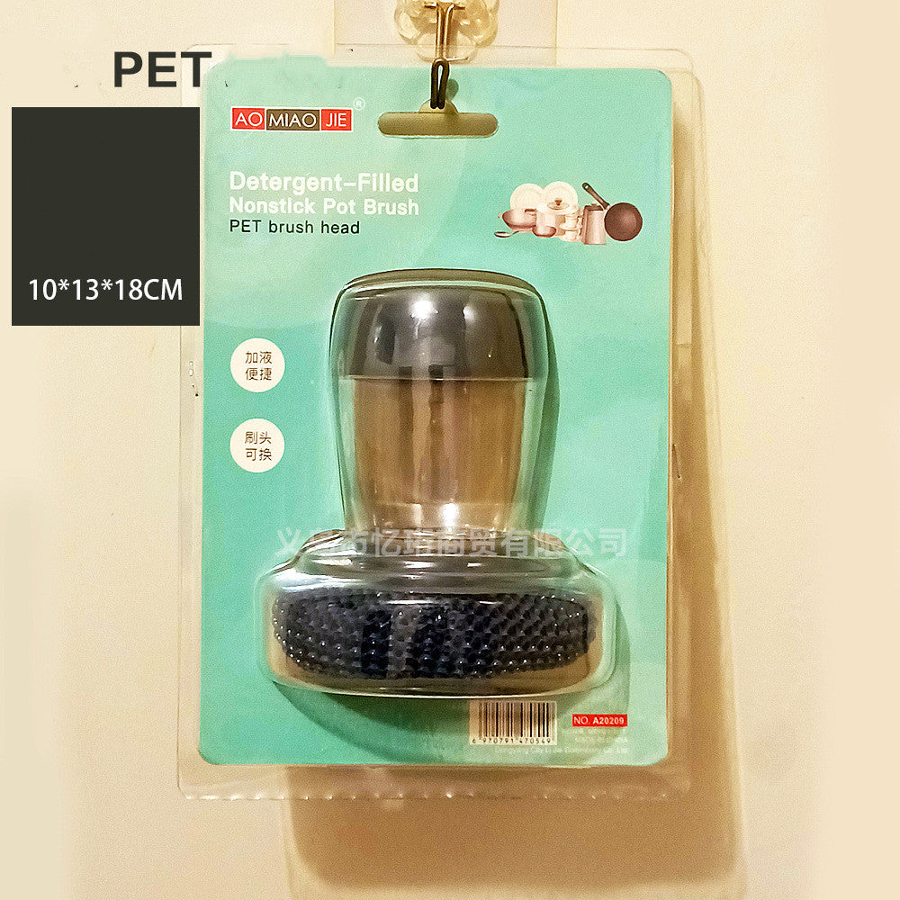 Soap Dispensing Dish Brush – Push-Button Palm Scrubber for Kitchen Cleaning