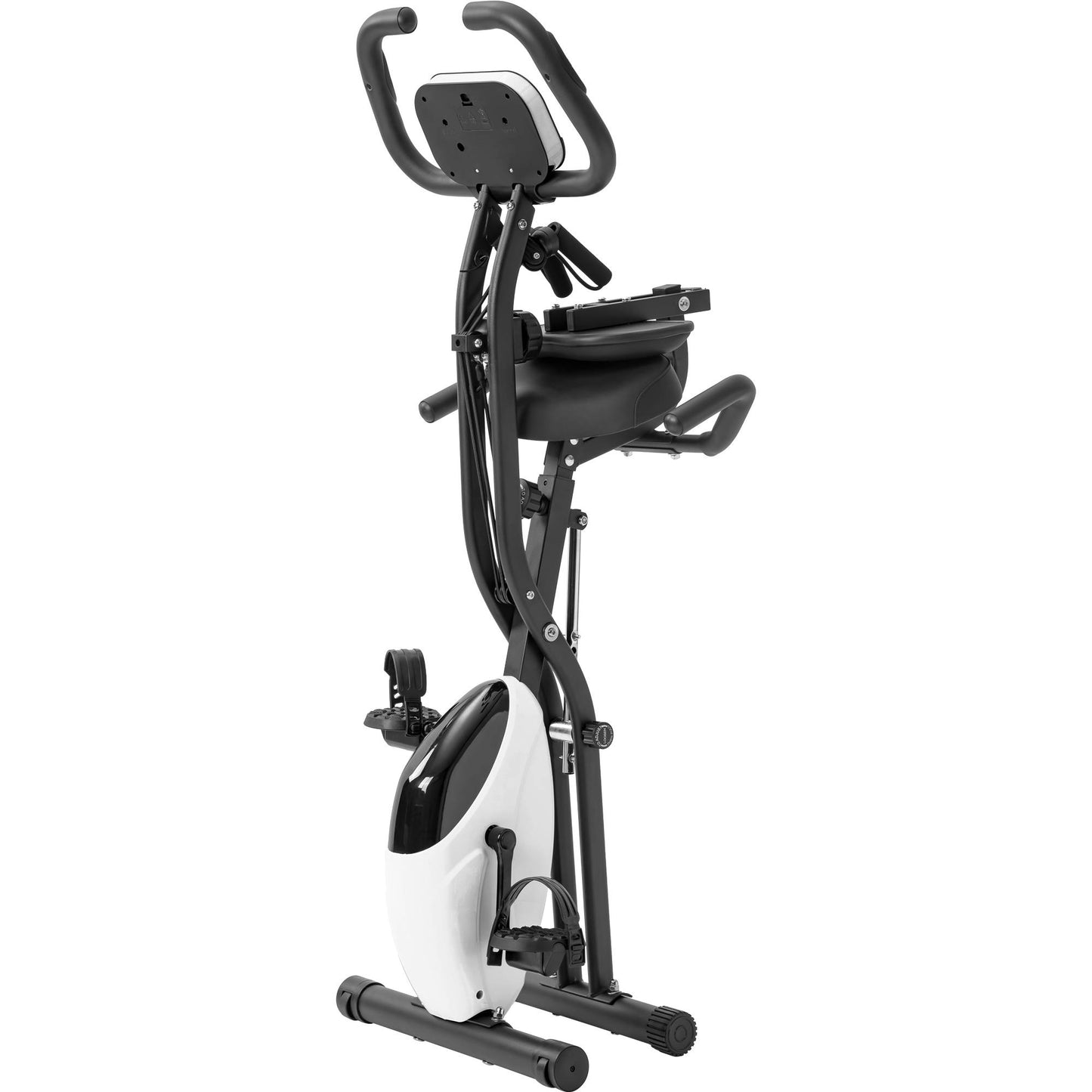 Folding Exercise Bike - 10-Level Adjustable Resistance Upright & Recumbent X-Bike