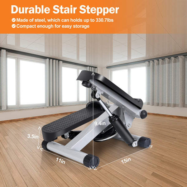 Mini Fitness Step Machine with Resistance Bands - 330 lbs Capacity
