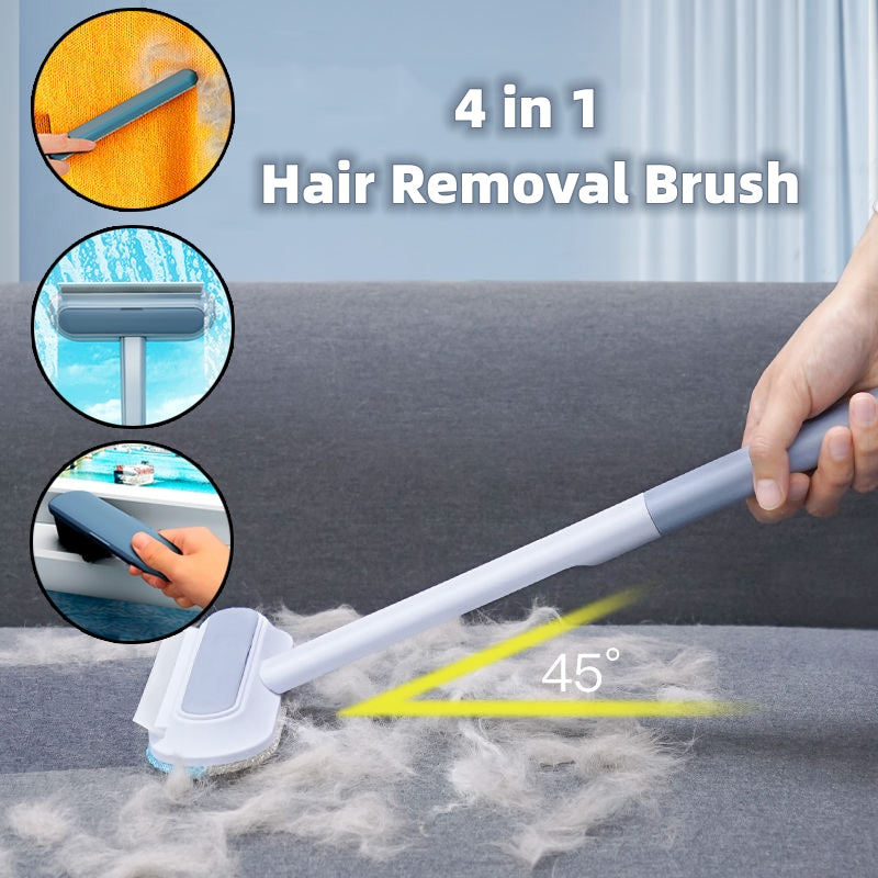 4-in-1 Pet Hair Remover Brush – Multi-Purpose Cleaning Tool for Dog & Cat Hair, Furniture & Windows