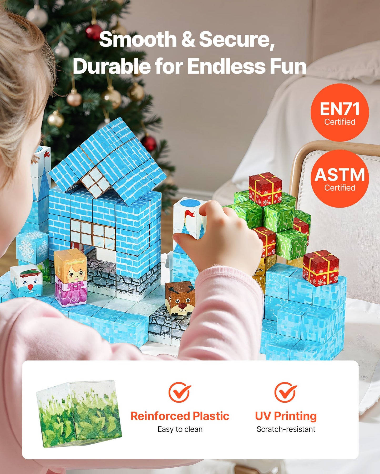 Magnetic Building Blocks 150 PCS Glacier Castle Set - STEM Montessori Toys for Kids