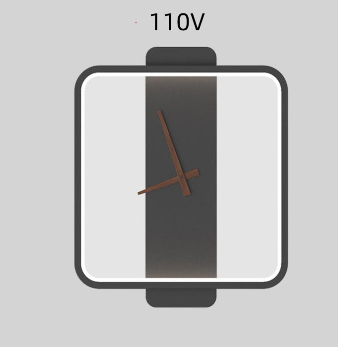 Nordic Wall Lamp with Clock – Modern LED Bedside Light for Bedroom & Living Room