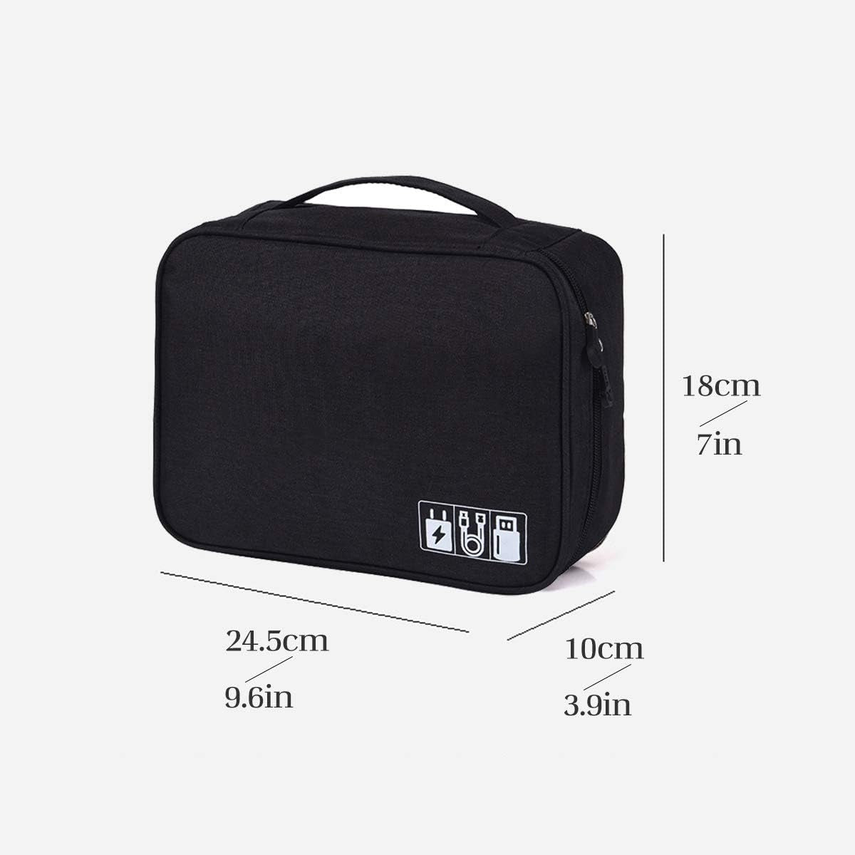 Electronics Organizer, Electronic Accessories Bag Travel Cable Organizer Three-Layer for Ipad Mini, Kindle, Hard Drives, Cables, Chargers