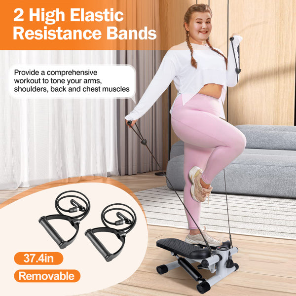 Mini Fitness Step Machine with Resistance Bands - 330 lbs Capacity