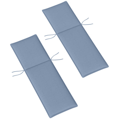 Foldable Chaise Lounge Cushion Set of 2 - Outdoor Lounge Chair Cushions 76" x 23" UPF50+ - Blue