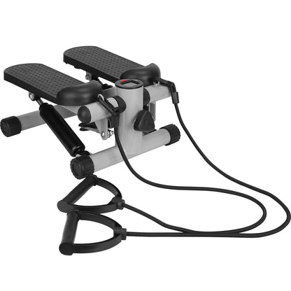 Mini Exercise Stepper with Resistance Bands - LCD Monitor Fitness Stair Climber 330 lbs