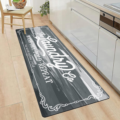 Laundry Room Rug Runner 20"X48" Waterproof Rubber Laundry Mat Non Slip Kitchen Mats for Floor Washable Floor Mat Runner Rug for Farmhouse Mudroom Washroom Bathroom Decor