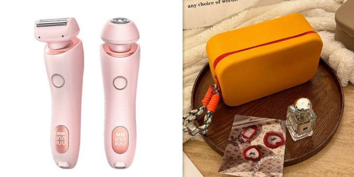2-in-1 Hair Removal Epilator & Trimmer – USB Rechargeable Women's Body Shaver for Face, Legs & Bikini