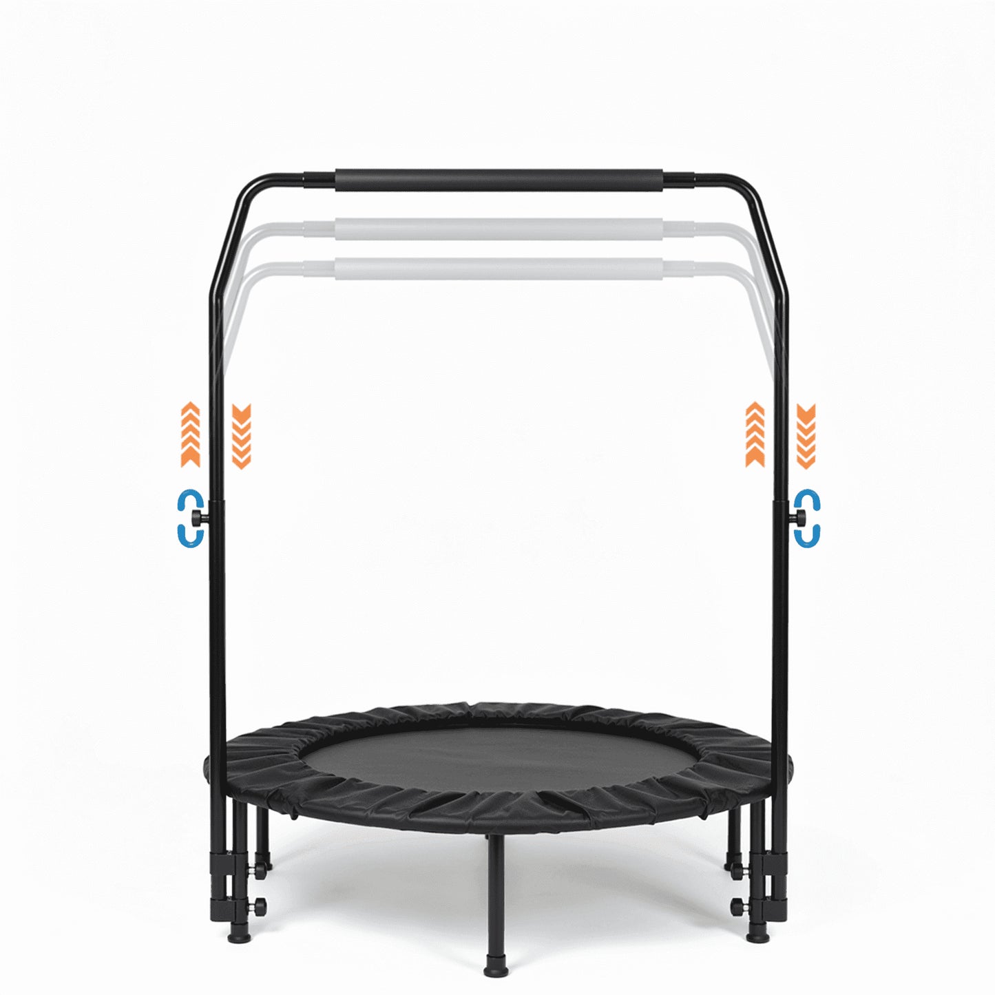 2 in 1 Circular Trampoline 40In Fitness Trampoline with 24 Bungees Adjustable Foam Handle Exercise Trampoline for Family Adults Indoor Outdoor Workout Black Gifts for Dad