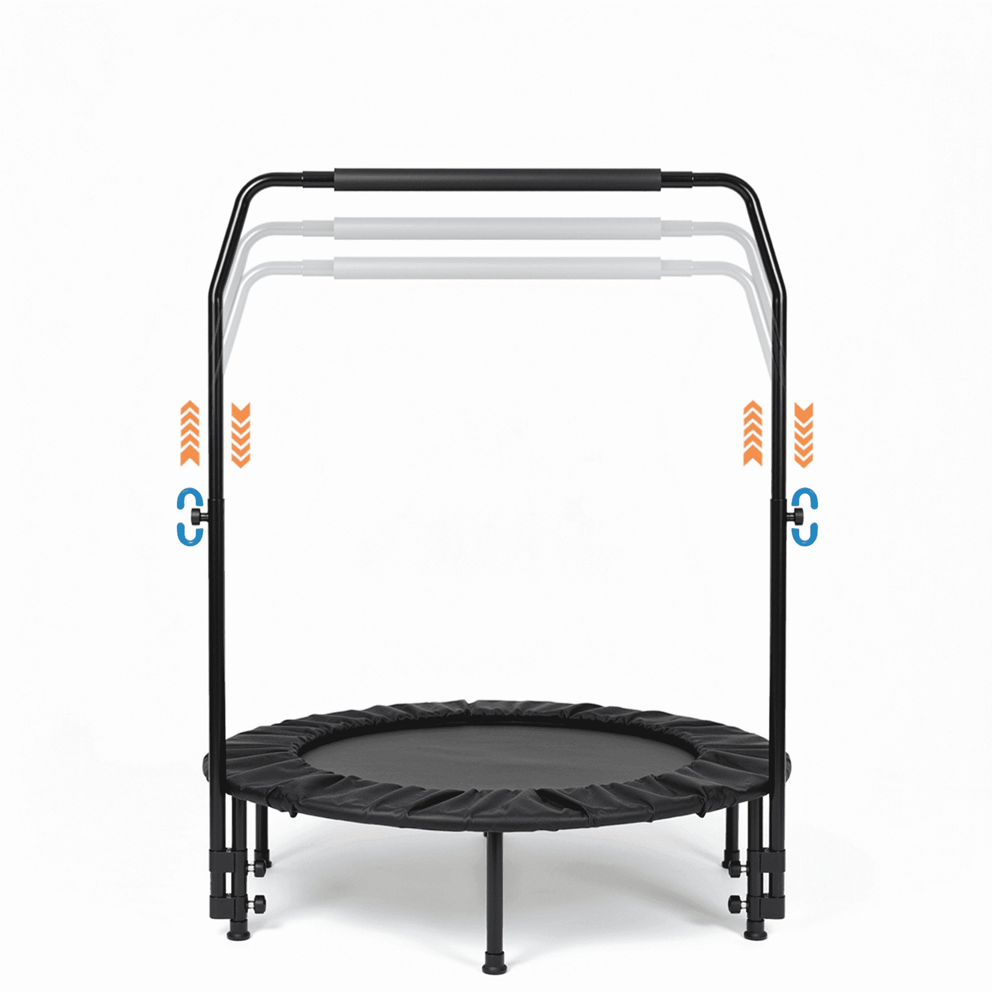 2 in 1 Circular Trampoline 40In Fitness Trampoline with 24 Bungees Adjustable Foam Handle Exercise Trampoline for Family Adults Indoor Outdoor Workout Black Gifts for Dad