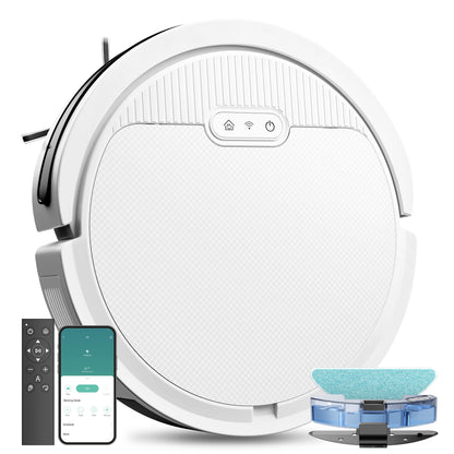 3-in-1 Robot Vacuum and Mop - 5000Pa Suction Smart Cleaner for Pet Hair & Hard Floors