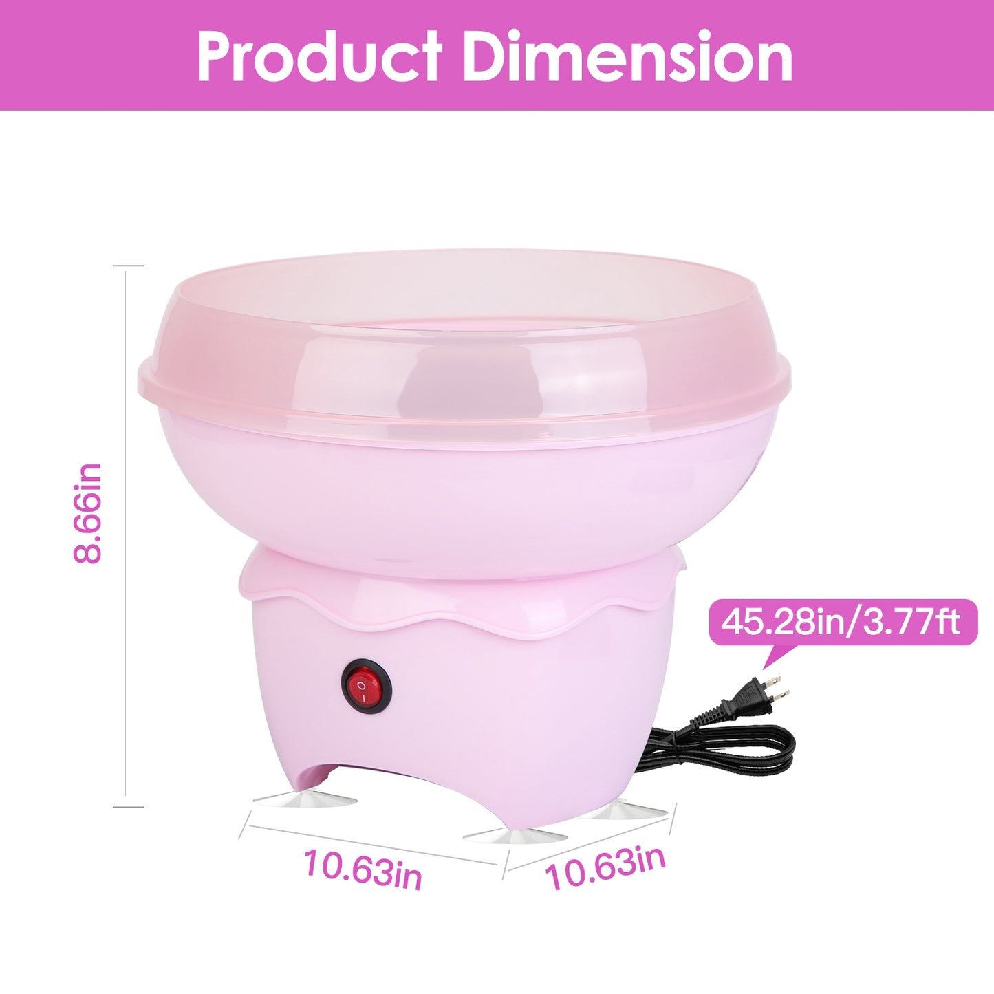 Portable Cotton Candy Maker - Electric Sugar Floss Machine for Kids & Parties