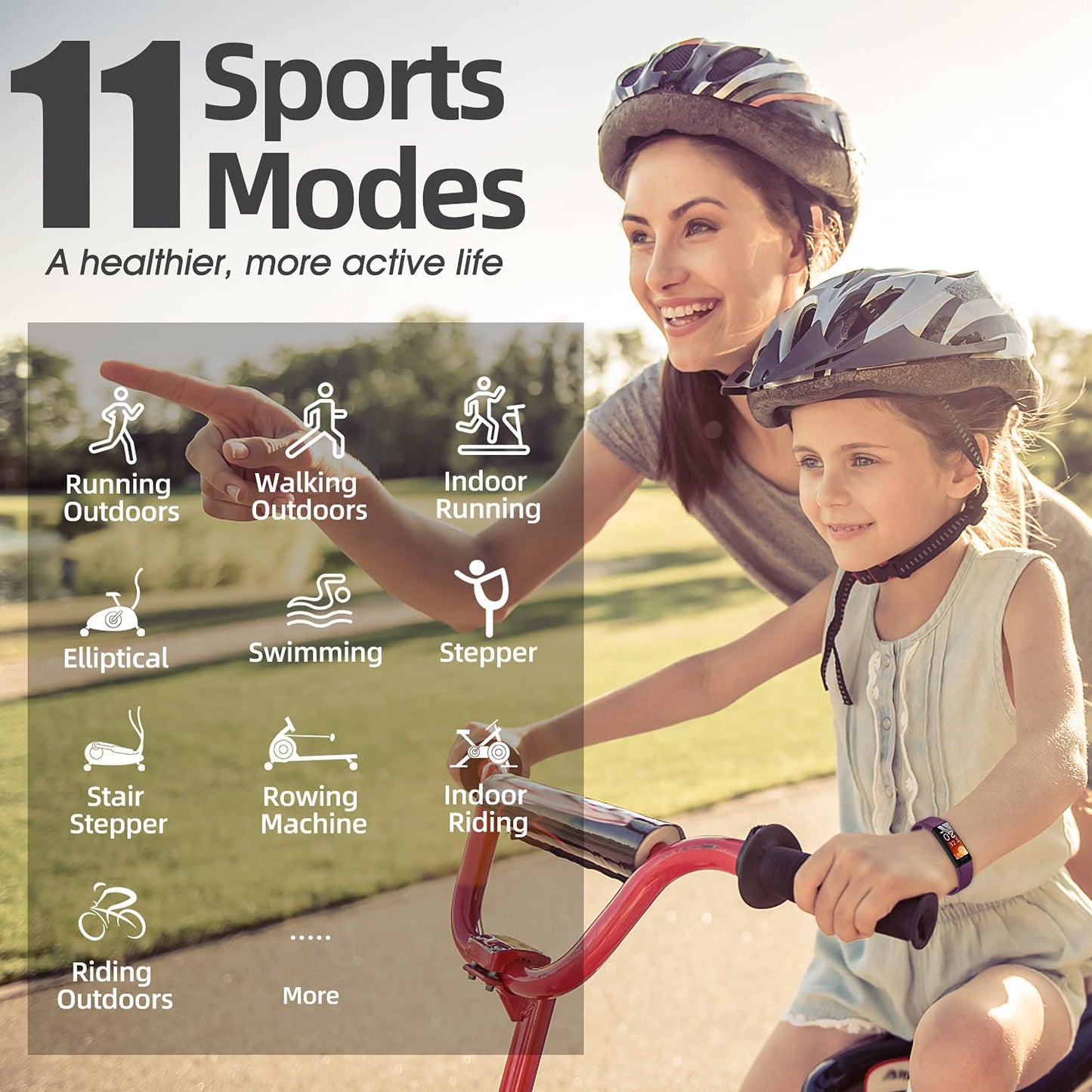 Fitness Tracker Watch for Kids, IP68 Waterproof Activity Tracker, Heart Rate Sleep Monitor, 11 Sport Modes Calorie Step Counter with Alarm Clock and Reminder, Great Gift for Boys Girls Teens (Purple)