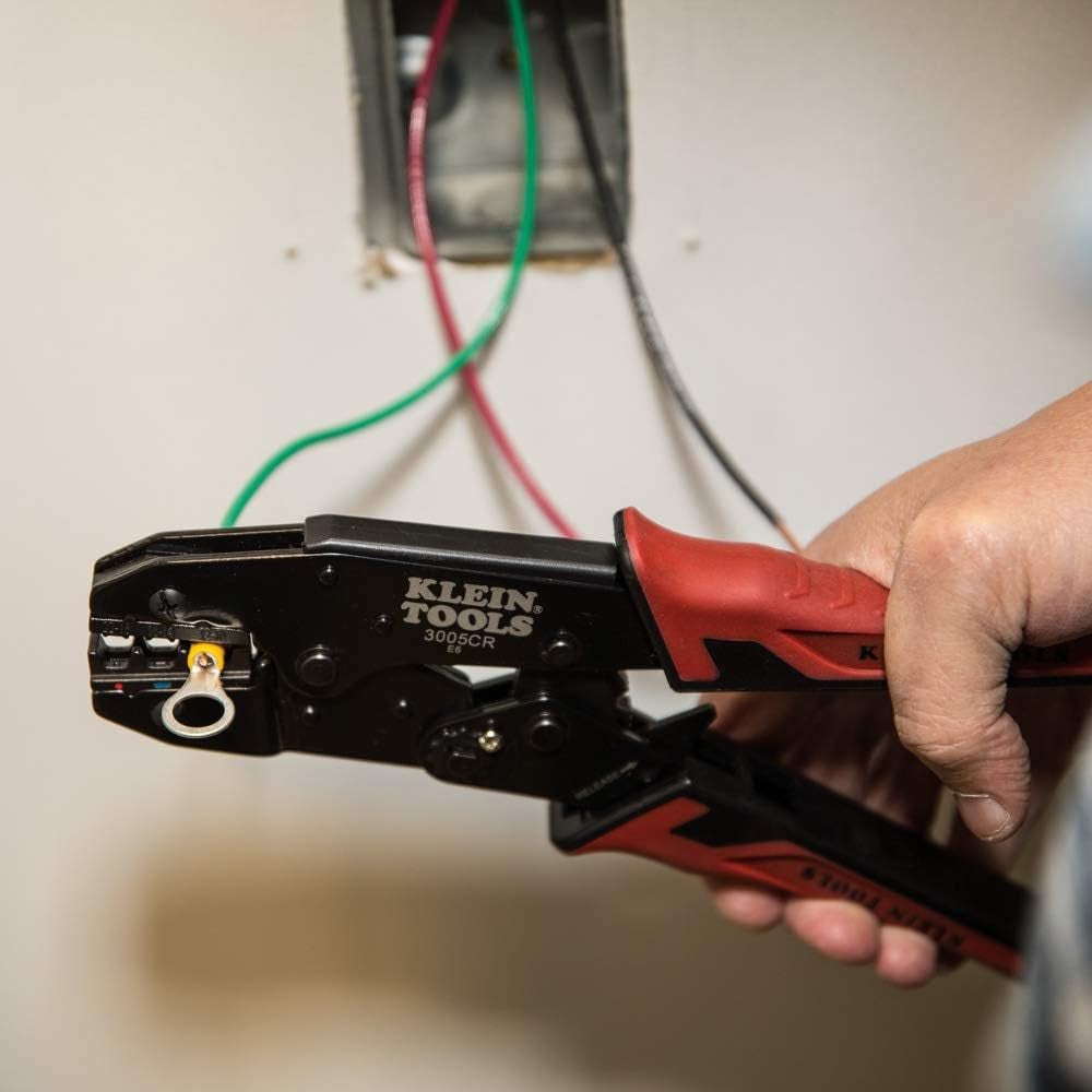 3005CR Wire Crimper Tool, Ratcheting Insulated Termil Crimper for 10 to 22 AWG Wire