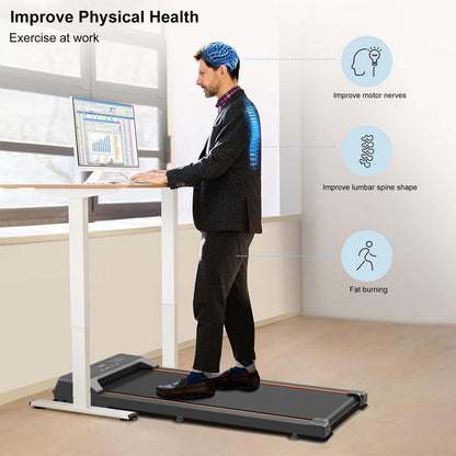 Walking Pad Under Desk Treadmill - Portable LED Display & Remote Control for Home Office
