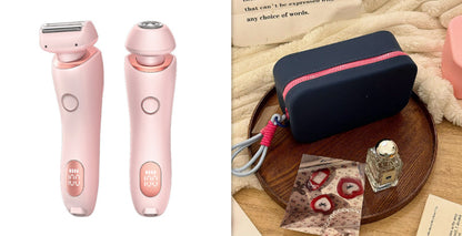 2-in-1 Hair Removal Epilator & Trimmer – USB Rechargeable Women's Body Shaver for Face, Legs & Bikini