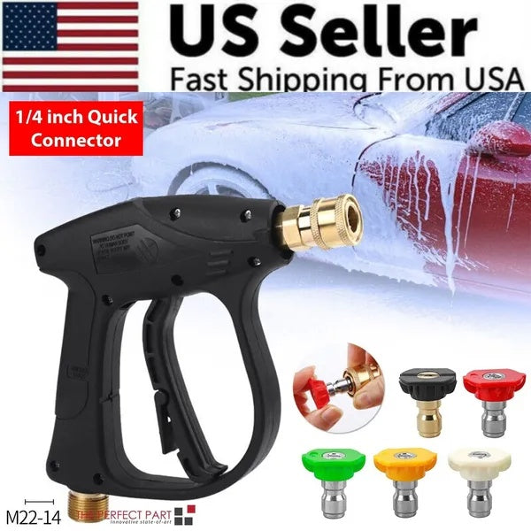 4000 PSI High Pressure Washer Gun - Car Wash Foam Spray Nozzle with Short Wand