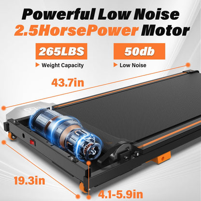 Treadmill with Remote Control - 3-Level Incline & LED Display for Home Cardio Workouts