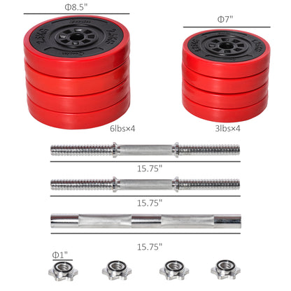 Adjustable Dumbbell Set - 2-in-1 Barbell & Dumbbell | Up to 66 lbs Home Gym