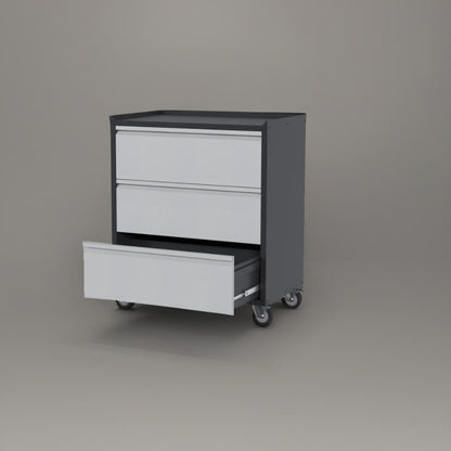 Mobile Tool Chest with 3 Drawers & Workbench Top - Rolling Garage Cabinet with Wheels