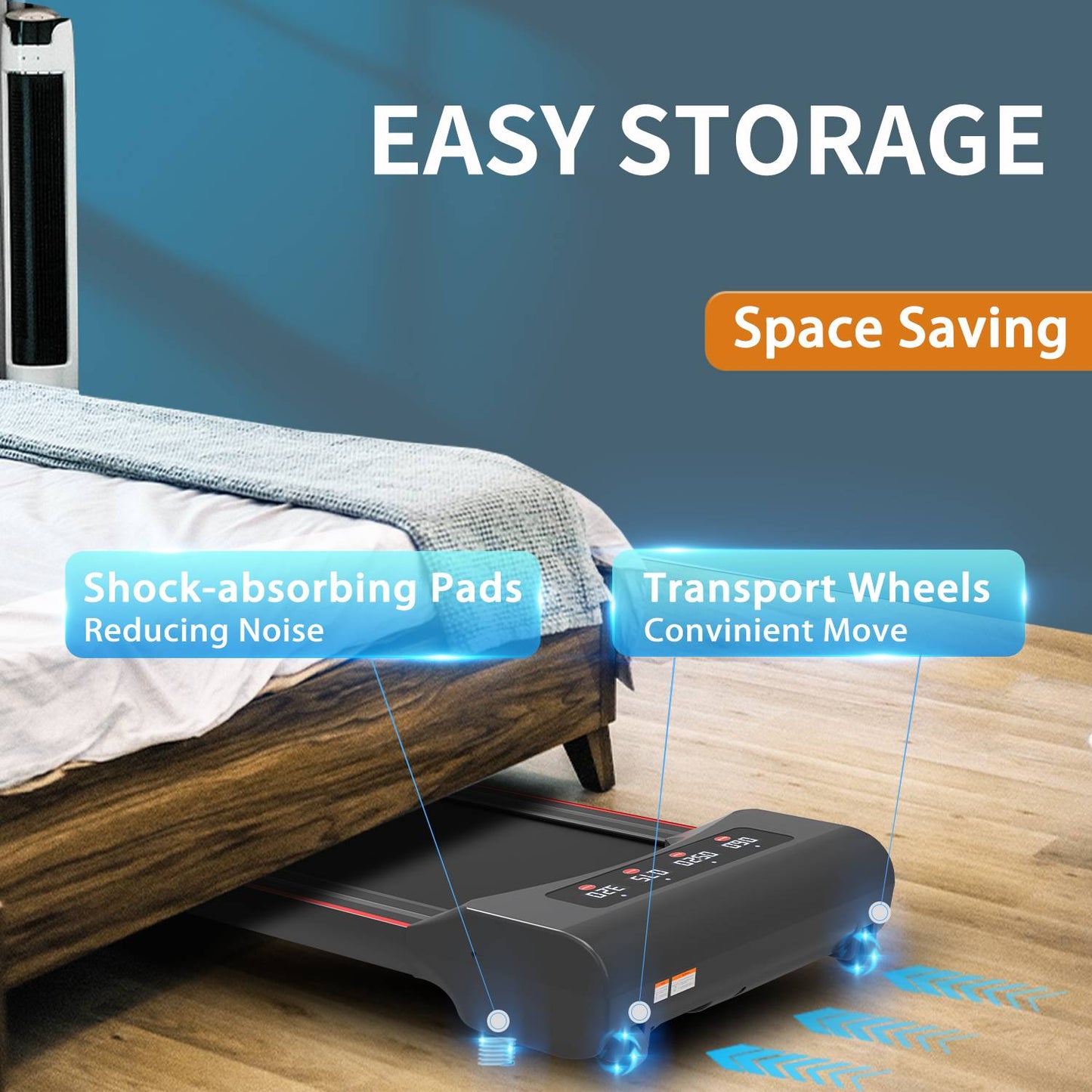 Under Desk Treadmill - Compact Walking Pad for Home Office & Remote Work