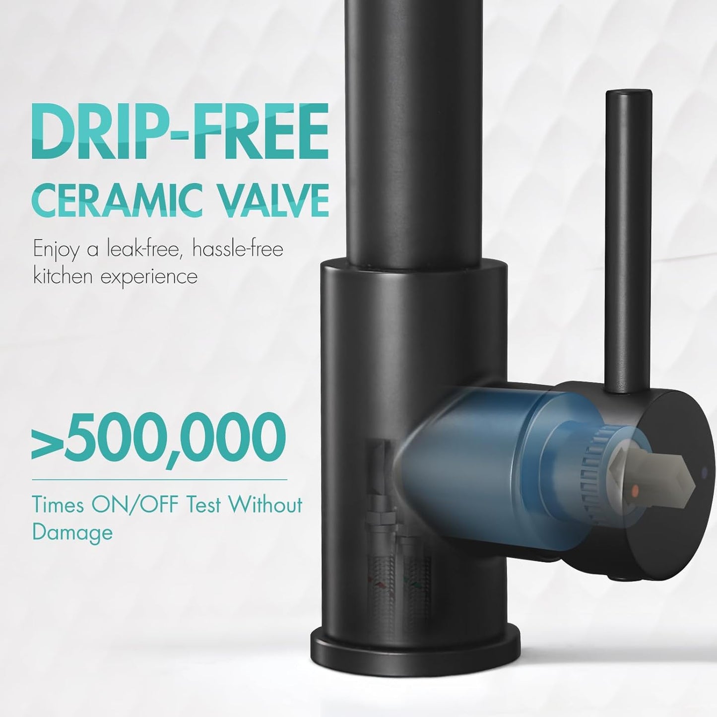 Kitchen Faucet,Kitchen Faucets with Pull down Sprayer  Commercial Style Single Handle Matte Black Kitchen Faucet with Sprayer