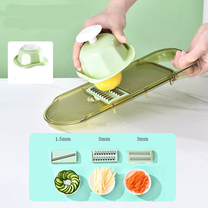 Multifunctional Vegetable Cutter - 5-in-1 Mandoline Slicer with Steel Blades for Kitchen