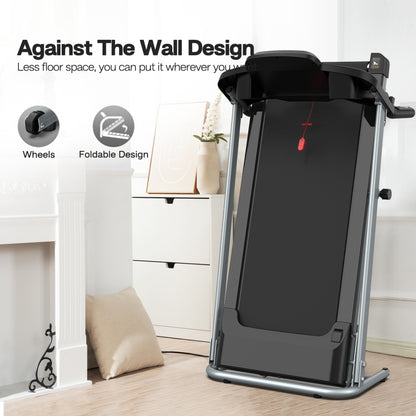 JK106 Treadmill - Compact Folding Running Machine with LED Display for Home Gym