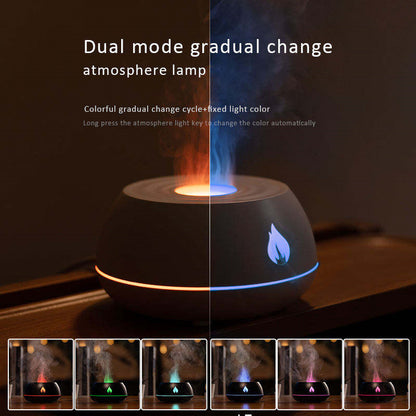 Flame Aromatherapy Diffuser – 130ml USB Essential Oil Humidifier with 7-Color LED Light